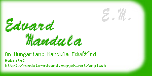 edvard mandula business card